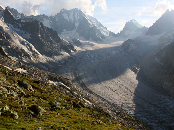 Glacier de la Saleinaz, avant que la nuit ne tombe