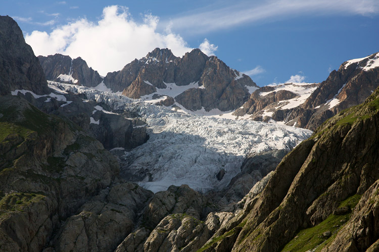 Le Glacier Blanc refluant sous l'assaut